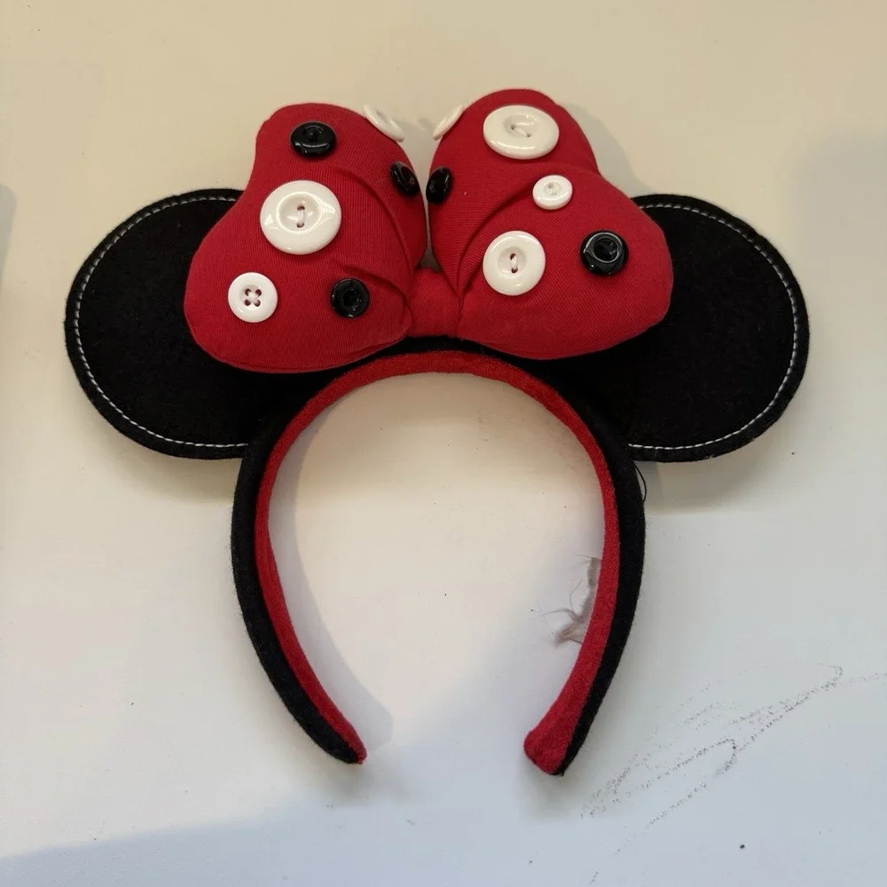 Disney Minnie Mouse Button Bow Ear Headband for Adults